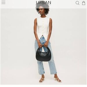 Urban Expressions Black Woven Hobo Bag Wendy Hobo